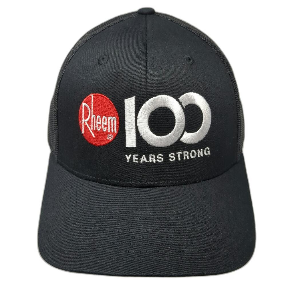 Richardson Trucker Hat Black One Size Rheem 100 Years Strong Mesh Snapback